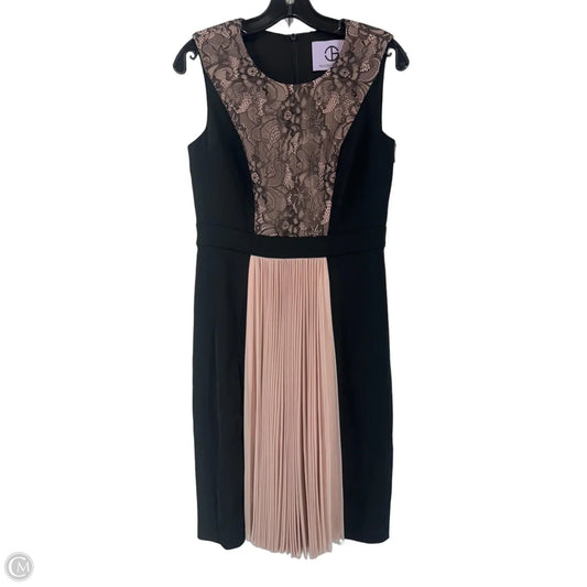 Dress Casual Midi By Js Collections In Black & Pink, Size: 8