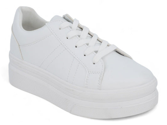 Women`s White Bobbie Platform Sneaker